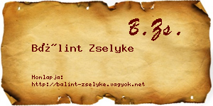 Bálint Zselyke névjegykártya